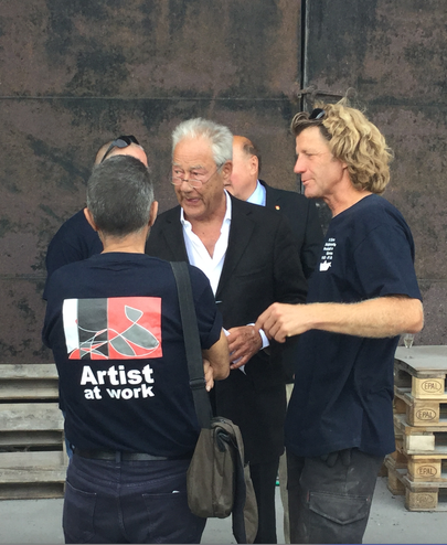 Björn Engholm, und Jo Kley auf der Triennale in Neustadt i.H.